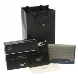 Montblanc Blue Coated Canvas and Leather Signature Card Holder