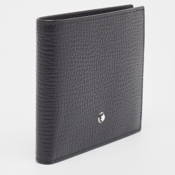 Pre Owned Montblanc Black Leather Meisterstuck 6CC Bifold Wallet