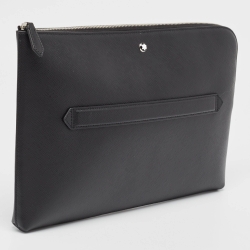 Montblanc Black Leather Meisterstuck Zip Pouch