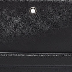 Montblanc Black Leather Meisterstuck Zip Pouch
