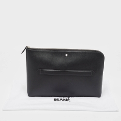 Montblanc Black Leather Meisterstuck Zip Pouch