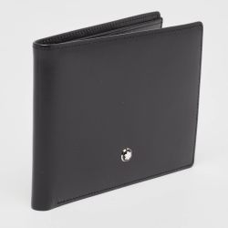 Pre Owned Montblanc Black Glossy Leather Meisterstück Bifold Wallet