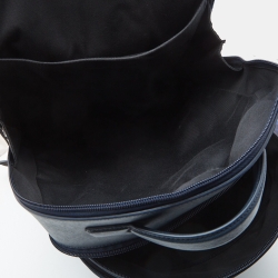 Montblanc Navy Blue Leather Large 3 Compartments Sactorial Backpack