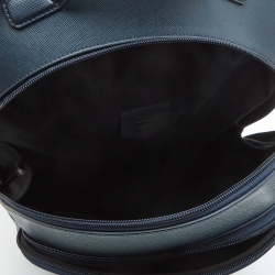Montblanc Navy Blue Leather Large 3 Compartments Sactorial Backpack