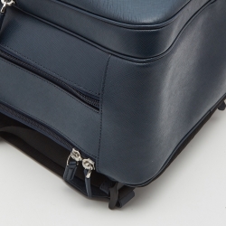 Montblanc Navy Blue Leather Large 3 Compartments Sactorial Backpack