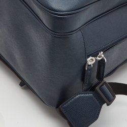 Montblanc Navy Blue Leather Large 3 Compartments Sactorial Backpack