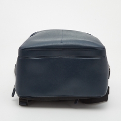 Montblanc Navy Blue Leather Large 3 Compartments Sactorial Backpack