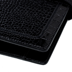 Pre Owned Montblanc Black Croc Embossed Medium Organiser 