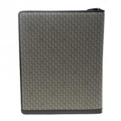 Pre Owned Montblanc Beige Signature Coated Canvas Large Notepad