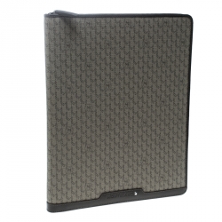 Pre Owned Montblanc Beige Signature Coated Canvas Large Notepad