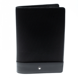 Pre Owned Montblanc Black Meisterstück Leather Nightflight Passport Holder