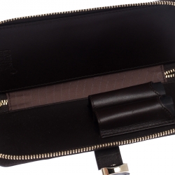 Pre Owned Montblanc Brown Leather 2 Pen Zip Pouch