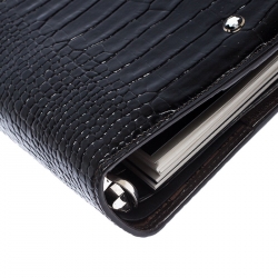 Pre Owned Montblanc Dark Brown Crocodile Embossed Medium La Vie De Boheme Organizer