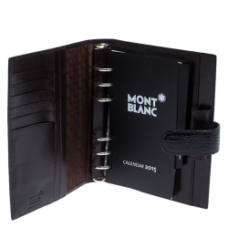 Pre Owned Montblanc Dark Brown Crocodile Embossed Medium La Vie De Boheme Organizer