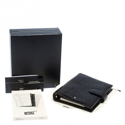 Pre Owned Montblanc Dark Brown Crocodile Embossed Medium La Vie De Boheme Organizer