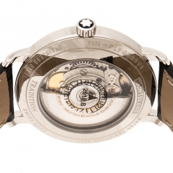 Pre Owned Montblanc White Stainless Steel Tradition 112611 Automatic Men's Watch 36 mm