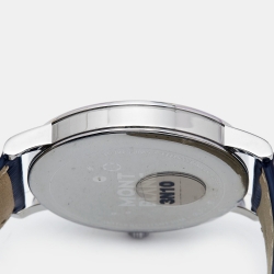 Montblanc Blue Stainless Steel Leather Summit M29048 Men's Wristwatch 38 mm