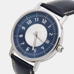 Montblanc Blue Stainless Steel Leather Summit M29048 Men's Wristwatch 38 mm