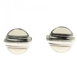 Pre Owned Montblanc Bicolor Lacquer Reversible Stainless Steel Heritage Cufflinks
