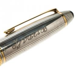 Pre Owned Montblanc Meisterstuck Solitaire 146 Silver Fountain Pen, 18k Gold Nib