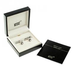 Pre Owned Montblanc Star Bar Silver Cufflinks