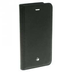 Pre Owned Montblanc Black Leather Iphone 7 Flip Case