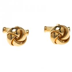 Pre Owned Montblanc Gold Tone Knot Cufflinks