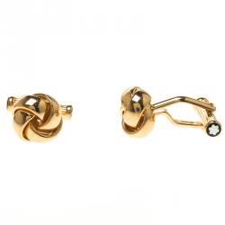 Pre Owned Montblanc Gold Tone Knot Cufflinks