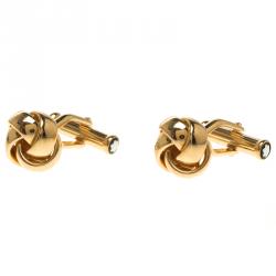 Pre Owned Montblanc Gold Tone Knot Cufflinks