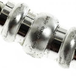 Pre Owned Montblanc White Rubber Silver Tone Woven Magnetic Bracelet