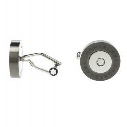 Pre Owned Montblanc Circular Disc Stainless Steel & Grey PVD Coated Cufflinks