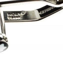 Pre Owned Montblanc Circular Disc Stainless Steel & Grey PVD Coated Cufflinks