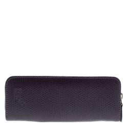 Pre Owned Montblanc Purple Lizard Embossed Leather 2 Pen Pouch