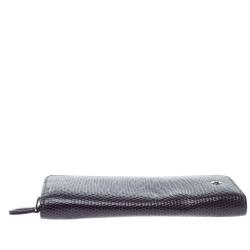 Pre Owned Montblanc Purple Lizard Embossed Leather 2 Pen Pouch