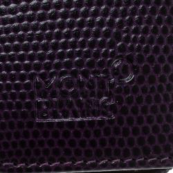 Pre Owned Montblanc Purple Lizard Embossed Leather 2 Pen Pouch