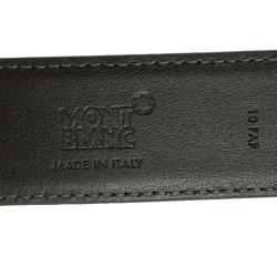 Pre Owned Montblanc Dark Brown Leather Classic Line Buckle Belt 120cm