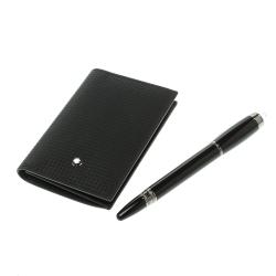 Pre Owned Montblanc StarWalker Midnight Black Fineliner & Extreme Business Card Holder Set