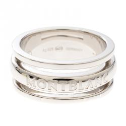 Pre Owned Montblanc Creative Silver Skeletted Men's Band Ring Size 62