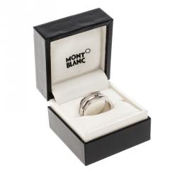 Pre Owned Montblanc Creative Silver Skeletted Men's Band Ring Size 62