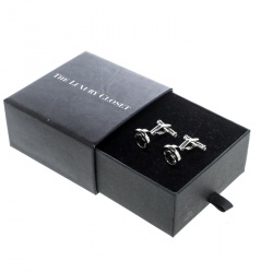 Pre Owned Montblanc Heritage Enamel Stainless Steel Round Cufflinks