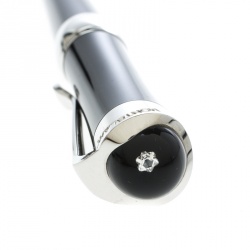 Pre Owned Montblanc Etoile Diamond Black Resin Platinum Finish Rollerball Pen