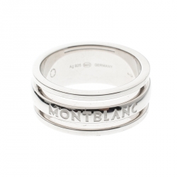 Pre Owned Montblanc Creative Silver Skeletted Men's Band Ring Size 68