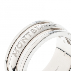 Pre Owned Montblanc Creative Silver Skeletted Men's Band Ring Size 68