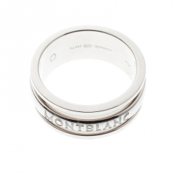 Pre Owned Montblanc Creative Silver Skeletted Men's Band Ring Size 68