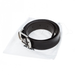 Pre Owned Montblanc Dark Brown Lizard Embossed Leather Belt 95cm