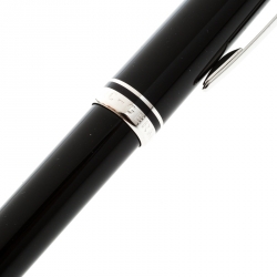 Pre Owned Montblanc Germany Black Resin Silver Tone Classic Ballpoint Pen