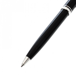 Pre Owned Montblanc Germany Black Resin Silver Tone Classic Ballpoint Pen