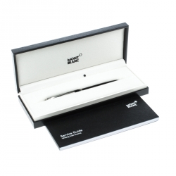 Pre Owned Montblanc Germany Black Resin Silver Tone Classic Ballpoint Pen