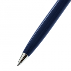 Pre Owned Montblanc Blue Resin Platinum Finish Ballpoint Pen 