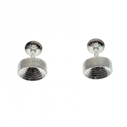 Pre Owned Montblanc Heritage Concentric Star Engraved Stainless Steel Round Cufflinks